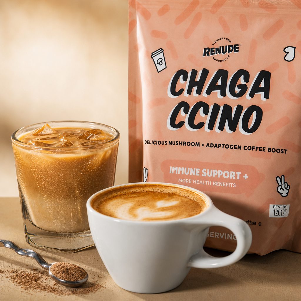 Chagaccino Mushroom Latte, Medium Size Only.
