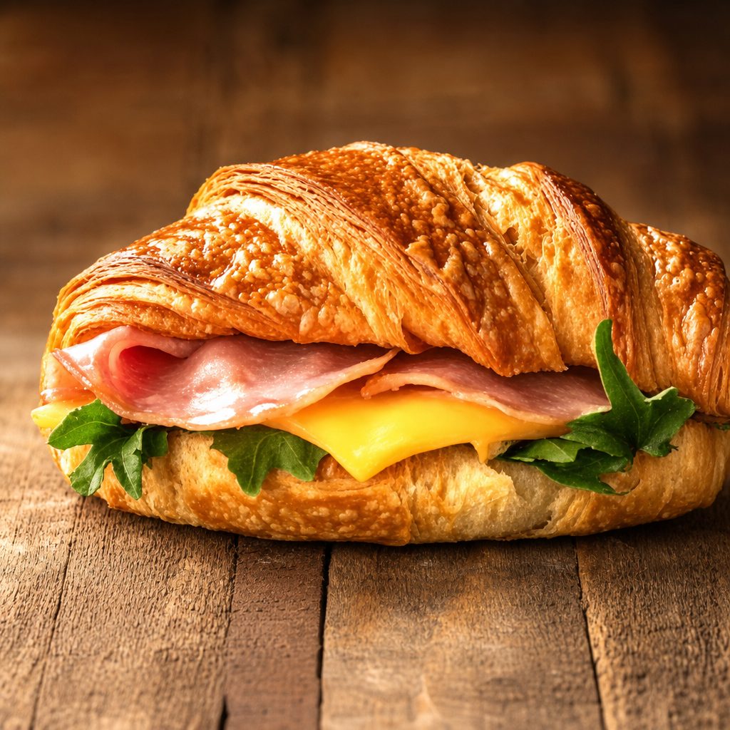 Ham & Cheese Croissant Sandwich.