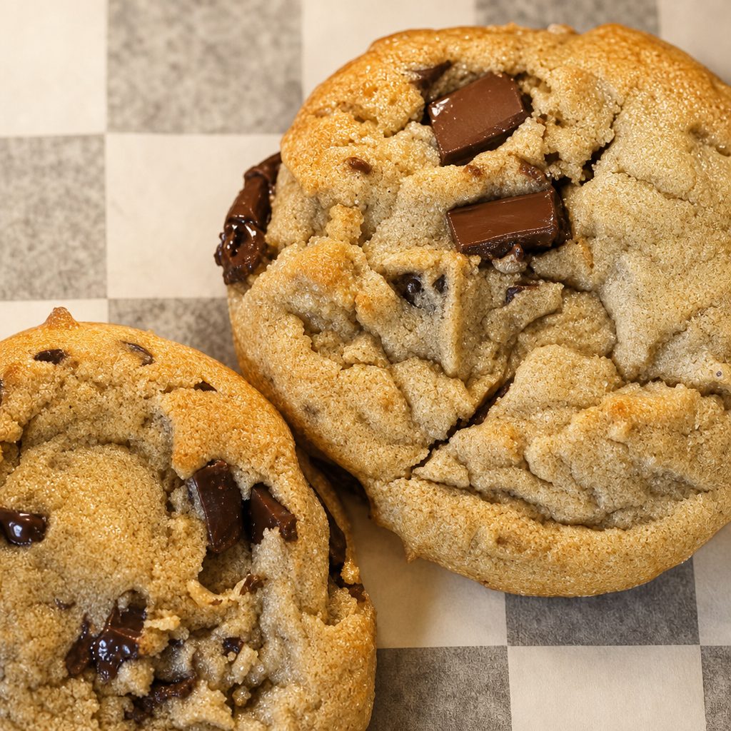 2 Fresh Baked Chocolate Chunk Cookies.