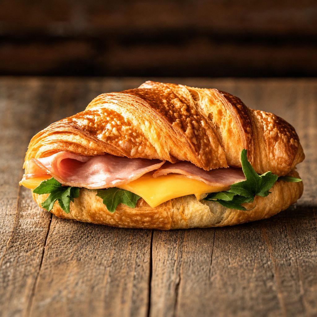 Ham & Cheese Croissant Sandwich.